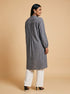 Grey Horizon: Cotton Mandarin Knee Top 81692