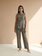 Olive Essential: Poly Cotton Ankle Pants 88092