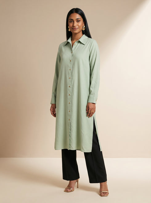 Mint Meadow: Cotton Knee-Length Top 88962