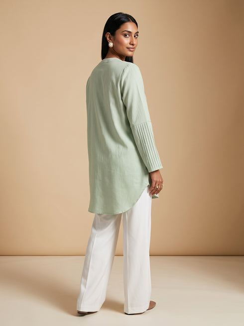 Mint Serenity: Cotton Knee-Length Top 88342