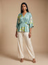 Jacquard Whisper: Chiffon V-Neck Hip Top 91771