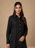 Black Texture: Crushed Polyester Shirt Top 82431