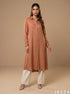 Peach Glow: Collared Midi Length Top 82382