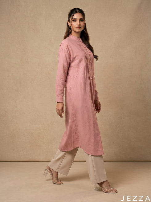 Soft Refinement: Classic Pink Midi Top 81781
