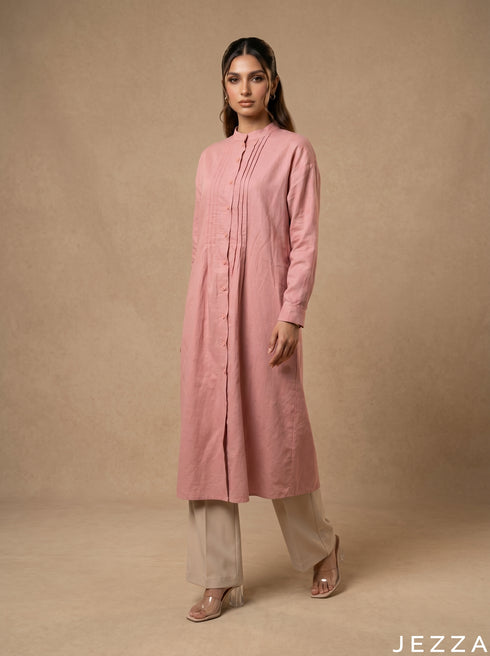Soft Refinement: Classic Pink Midi Top 81781