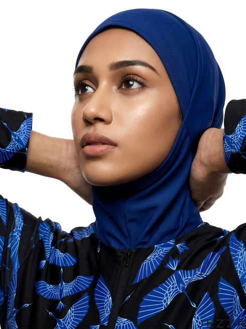 Dual Tide: Black & Blue Swim Suit 86111