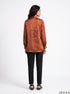 Abstract Line: Mandarin Collar Relaxed Top 77731
