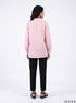 Pink Grid: Long Sleeve Below Hip Top 72721