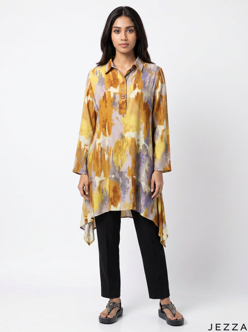 Abstract Ease: Collared Above Knee Top 83081