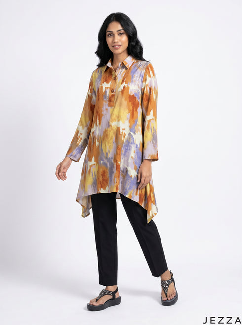 Abstract Ease: Collared Above Knee Top 83081