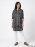 Mono Grid: Linear Print Shirt Top 81231