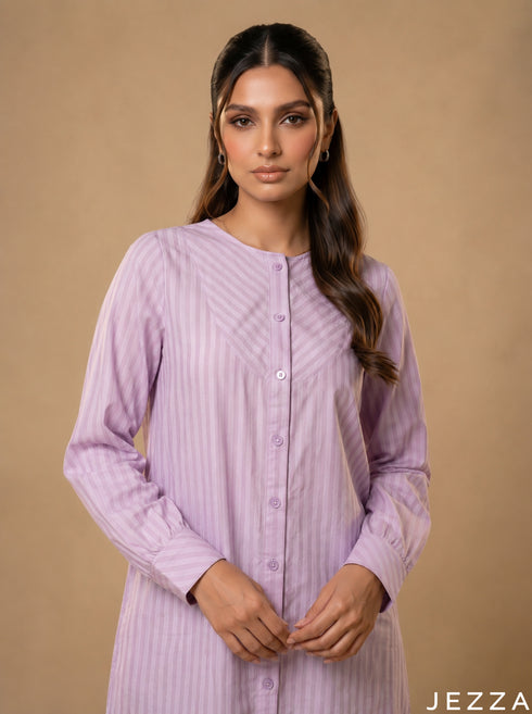 Soft Aura: Light Purple Cotton Top 75932
