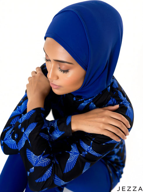 Dual Tide: Black & Blue Swim Suit 86111