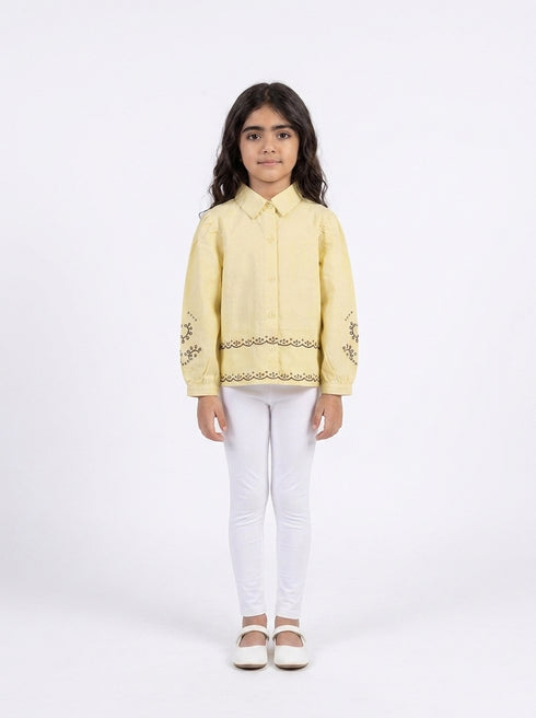 Yellow Embroidered Shirt & Pant Set 91141