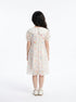 Pastel Floral Lace-Collar Dress 91031