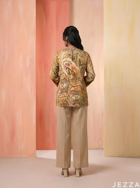Paisley Reverie: Crepe Satin Top 82811