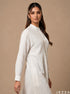 Subtle Glamour: White & Silver Pinstripe Top 79541
