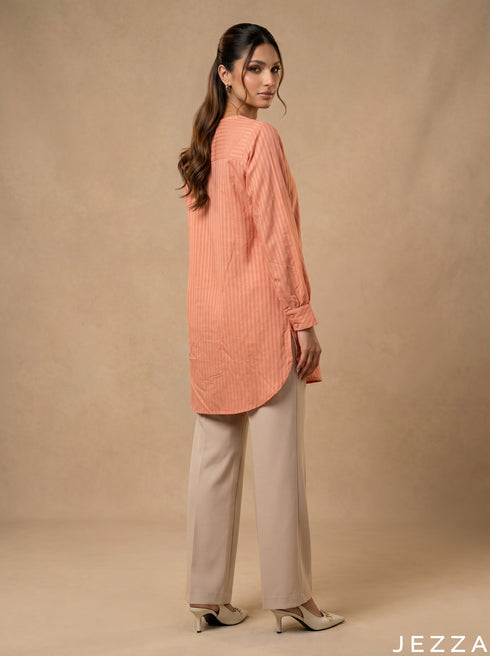 Vibrant Ease: Orange Cotton Top 75931
