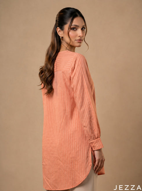 Vibrant Ease: Orange Cotton Top 75931