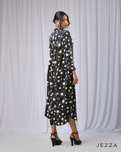 Versatile Grace: Midi Top-Dress with Mandarin Collar 70961