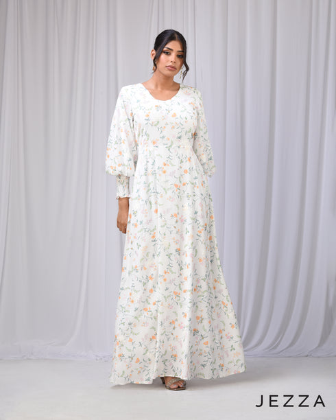 Enduring Grace: Smocked Cuff Ankle Dress 66701