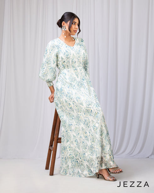 Enduring Grace: Smocked Cuff Ankle Dress 72141