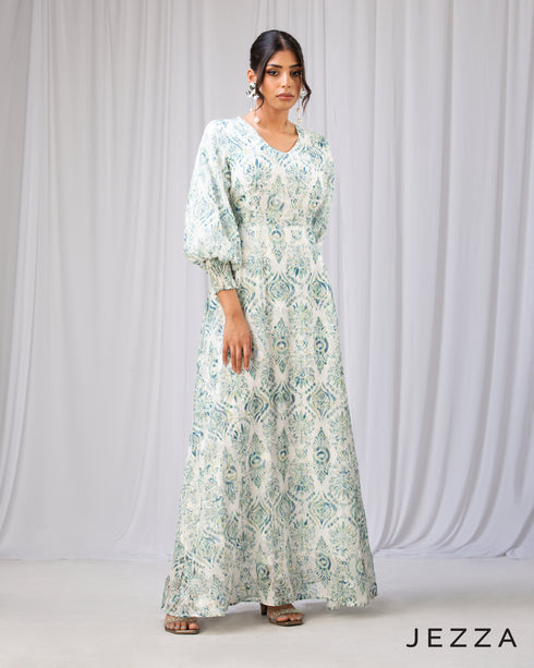 Enduring Grace: Smocked Cuff Ankle Dress 72141