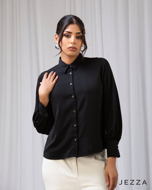 Classic Refinement: Long-Sleeve Shirt Blouse 64501