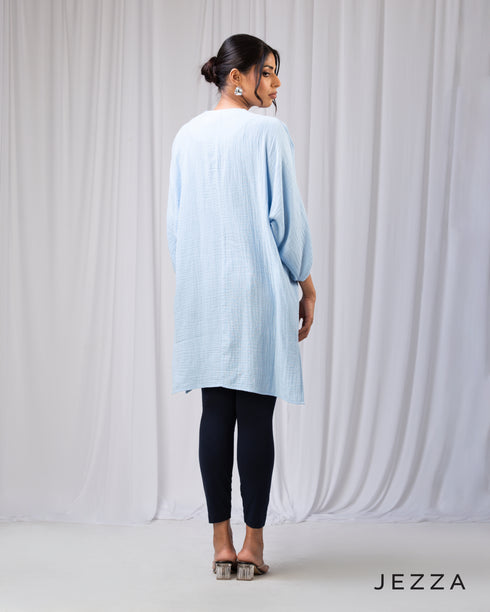 Effortless Grace: V-Neck Button-Down Tunic 72192