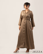 Load image into Gallery viewer, Satin Belted Dress 48051