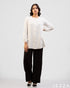 Pristine Poise: White Relaxed-Fit Formal Blouse 75481