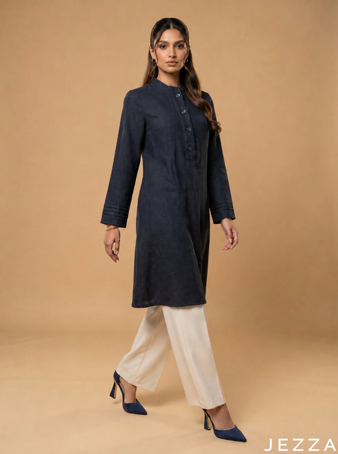 Modern Ease: Midnight Blue Knee Top 72731
