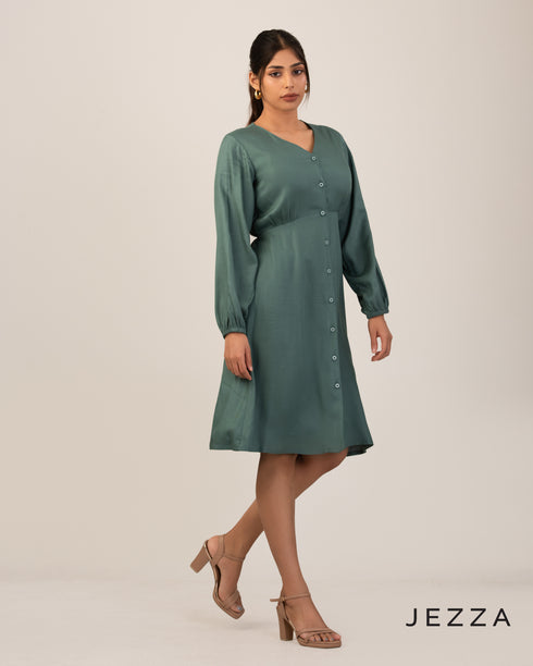 Charming Ease: Polycotton Gathered Top Dress 72851