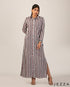 Timeless Ease: Linen Collared A-Line Dress 72341
