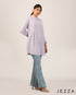 Modern Ease: Mandarin Collar Long Sleeve Top 71912