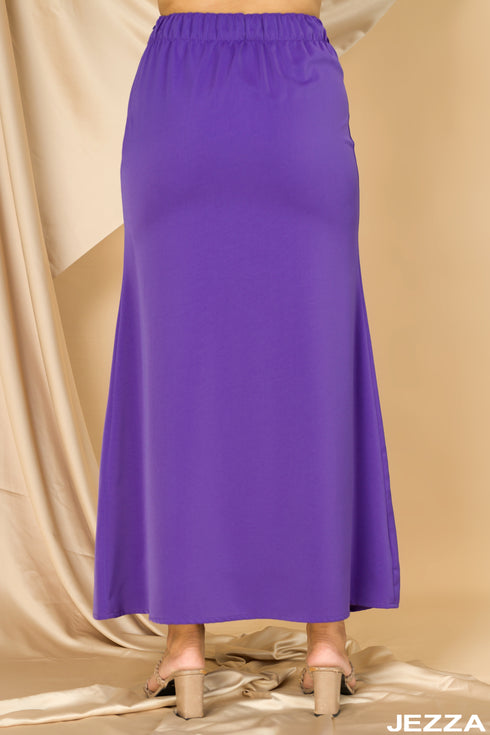 Semi Fitted Simple Skirt With Elasticated Waistband 42022