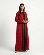 Load image into Gallery viewer, Radiant Duo: Red Satin Stone-Embellished Cardigan &amp; Inner Set 78321/8247