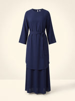 Load image into Gallery viewer, Navy Blue Classic Long Dress 93343