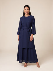 Navy Blue Classic Long Dress 93343
