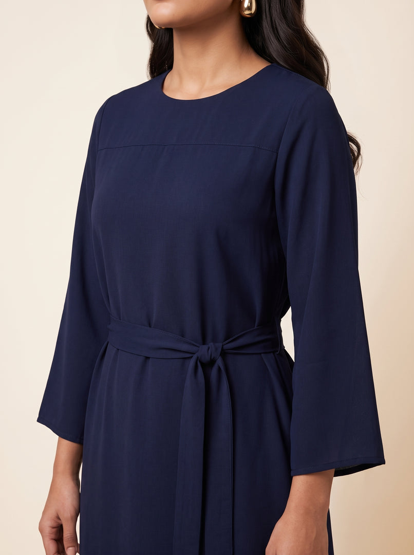 Navy Blue Classic Long Dress 93343