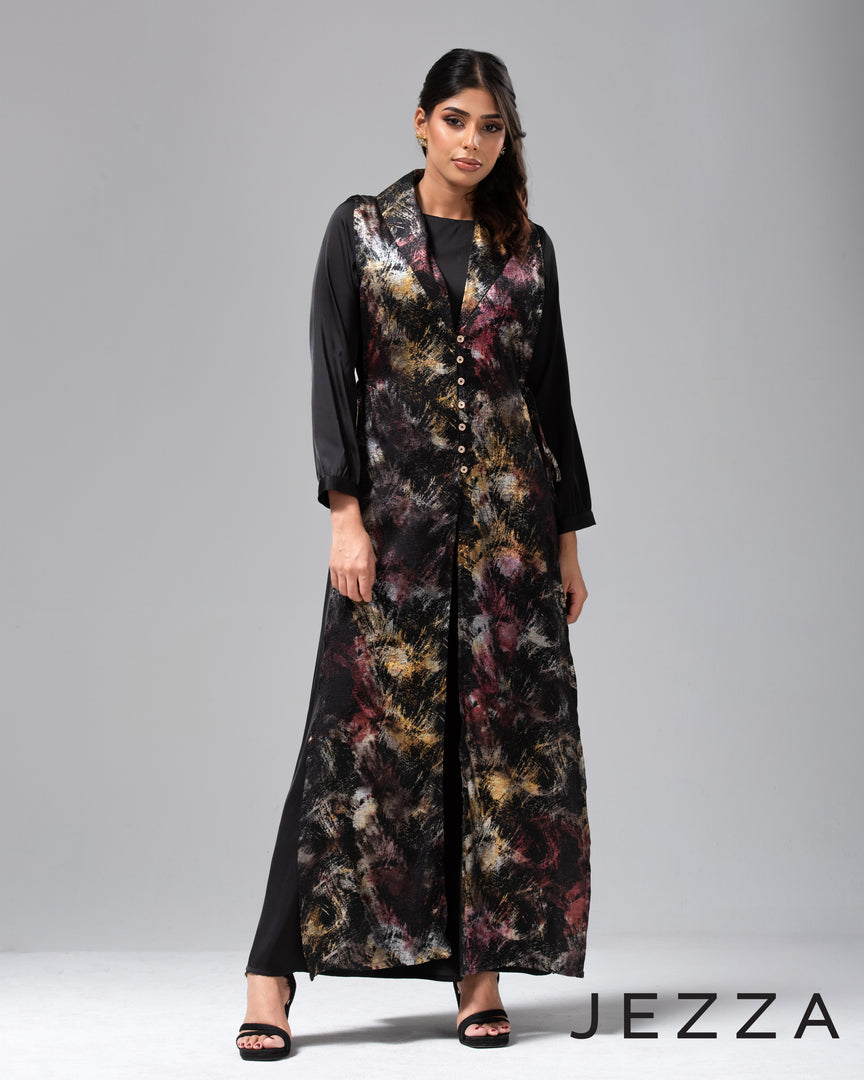 Foil Sheen Outer & Inner Dress Ensemble 63231