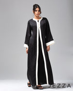 Load image into Gallery viewer, Black A-Line Dress with White Contrast Detailing 63841