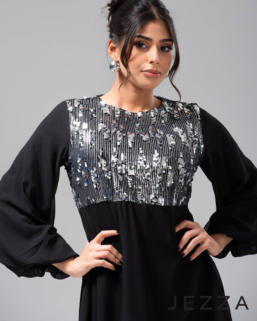 Sparkle Top with Flowing Chiffon Skirt 63531