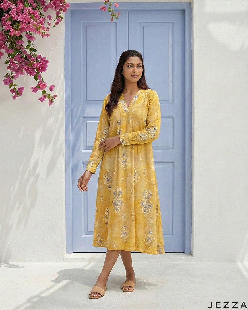 Petal Muse: V-Neck Midi Top 75571