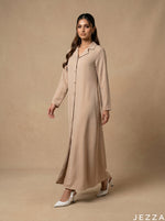 Load image into Gallery viewer, Effortless Poise: Beige A-Line Dress 82211