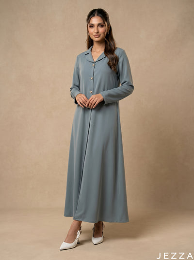 Serene Flow: Sea Green A-Line Dress 82212