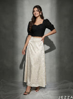 Load image into Gallery viewer, Ivory Flow: Off White Satin Skirt 87321