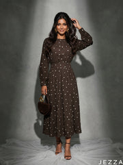Rhythm Dot: Ikat Print Midi Dress 84891