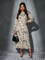 Load image into Gallery viewer, Pattern Passage: Patchwork Midi Dress 86911