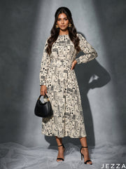 Pattern Passage: Patchwork Midi Dress 86911